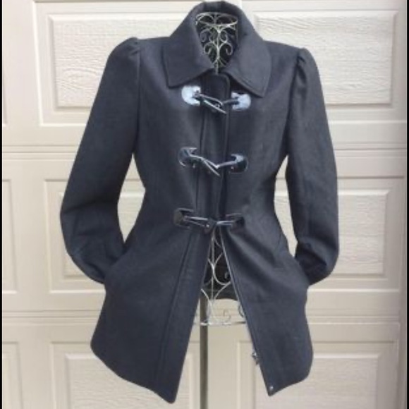 Guess pea coat Toggle Jacket wool blend, Women’s size M, black - Picture 2 of 12